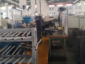 Small caliber stop valve production line